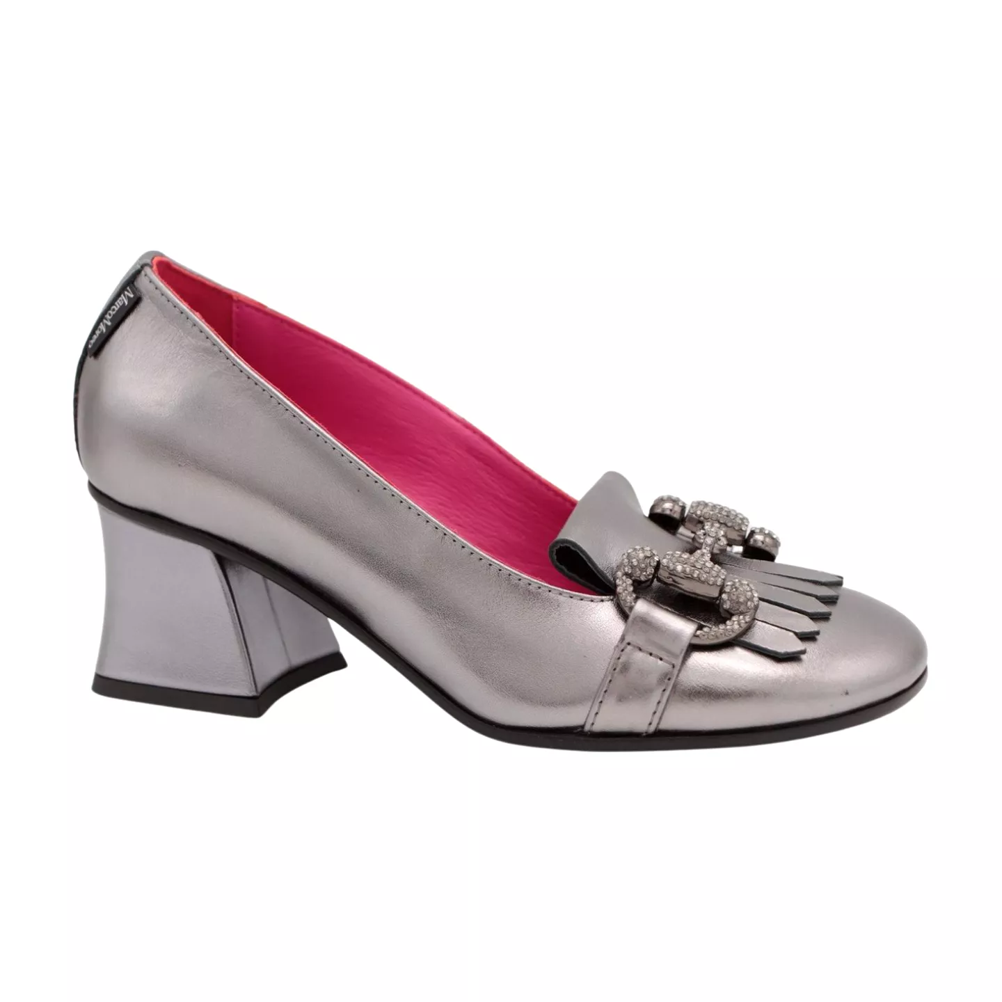 MARCO MOREO Pewter Heeled Loafer E4291JOANNA