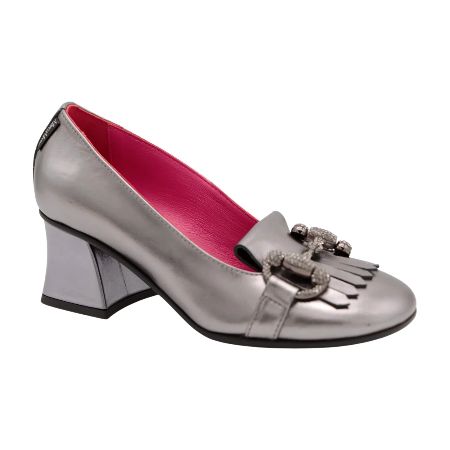 MARCO MOREO Pewter Heeled Loafer E4291JOANNA