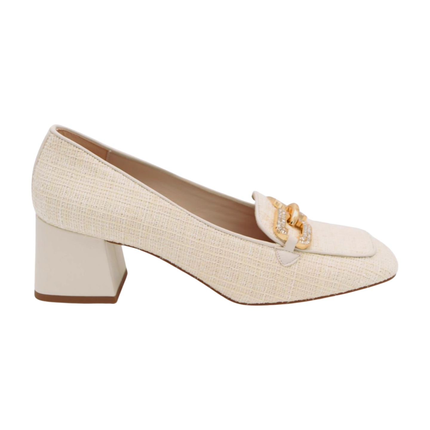 MARIAN Cream Boucle  Print Heeled Loafer 7901