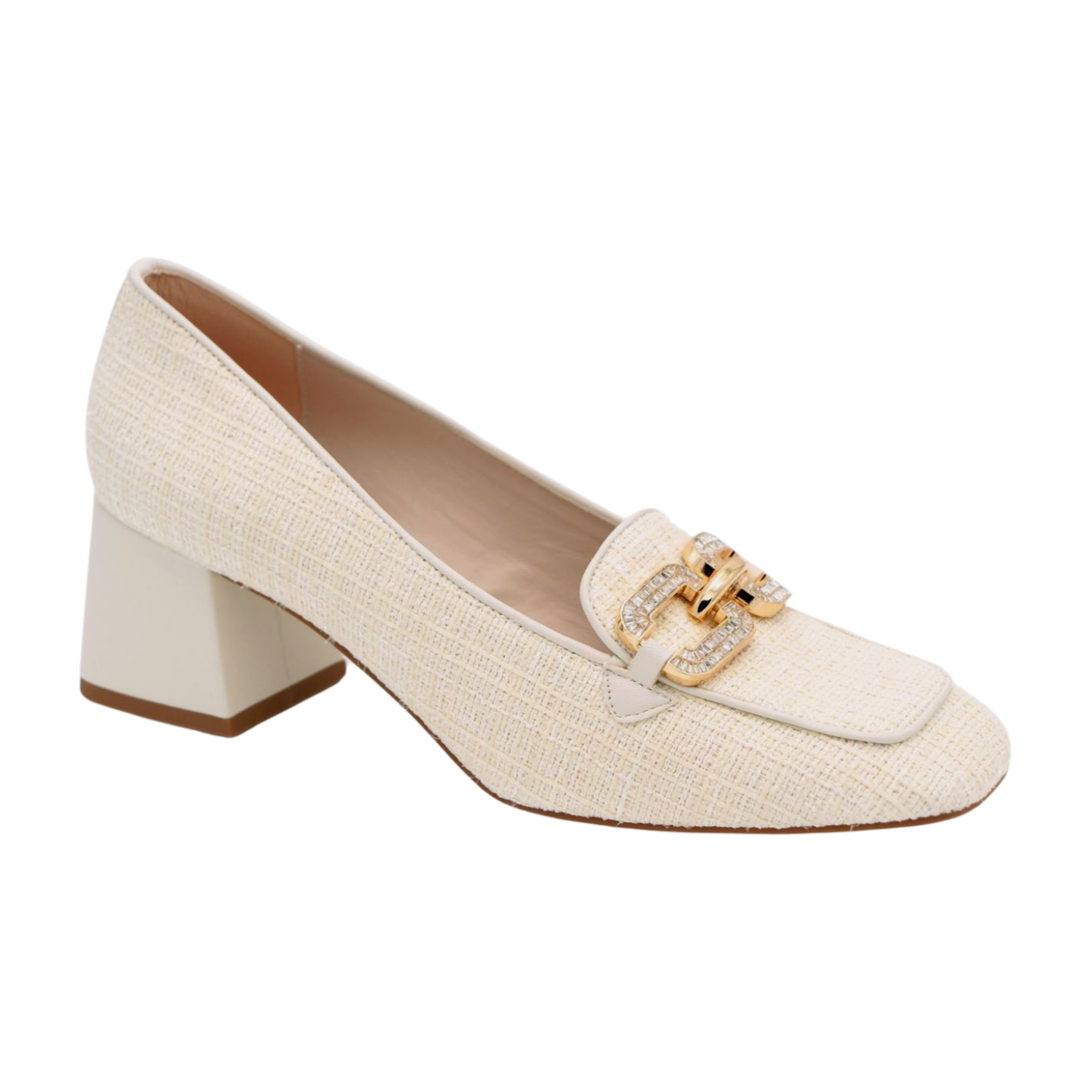 MARIAN Cream Boucle  Print Heeled Loafer 7901