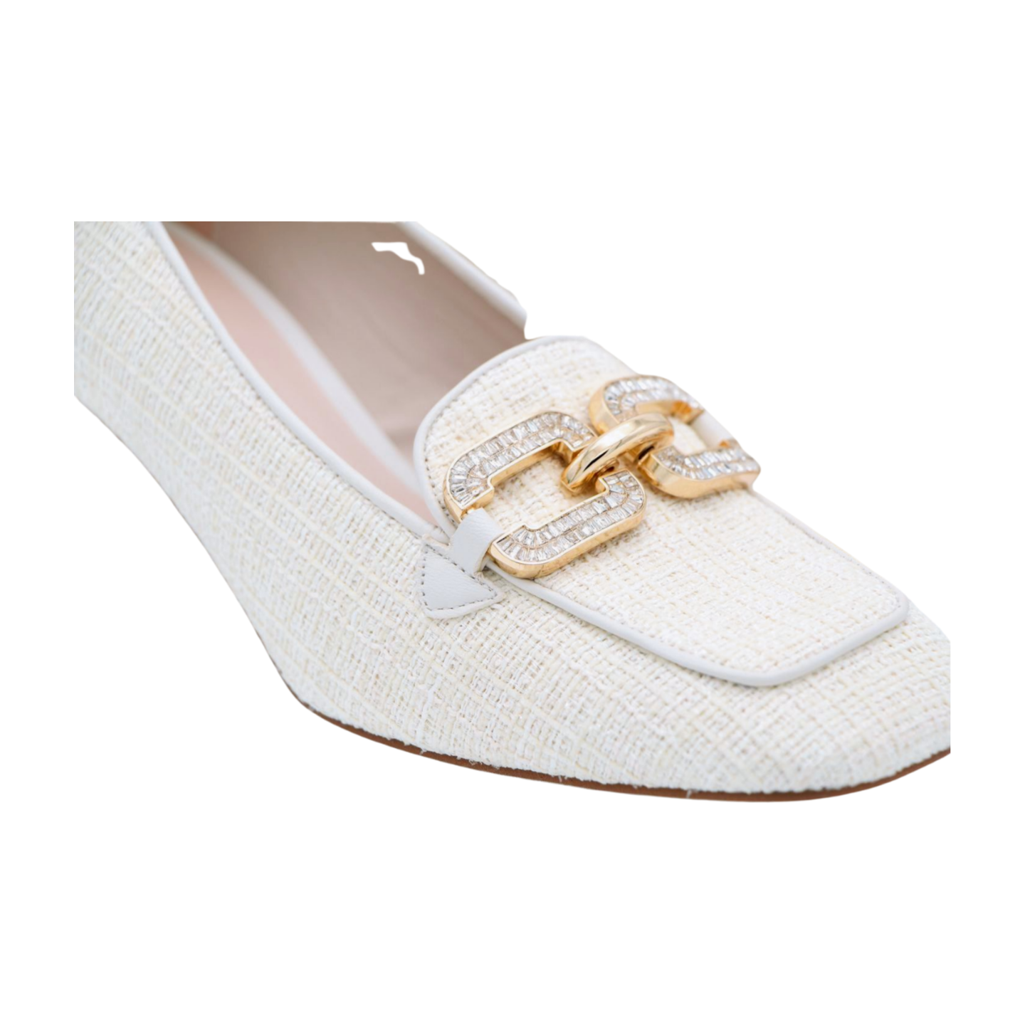 MARIAN Cream Boucle  Print Heeled Loafer 7901