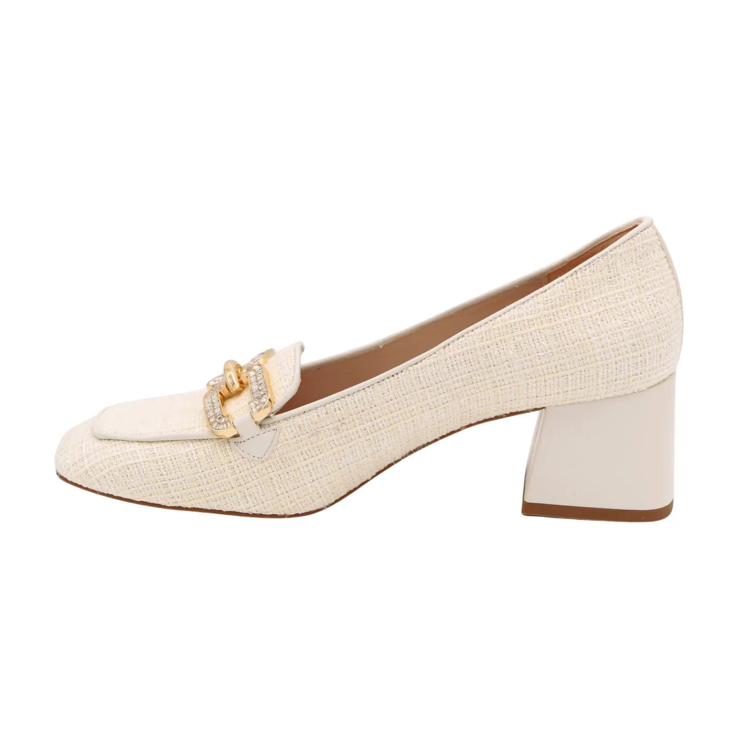 MARIAN Cream Boucle  Print Heeled Loafer 7901