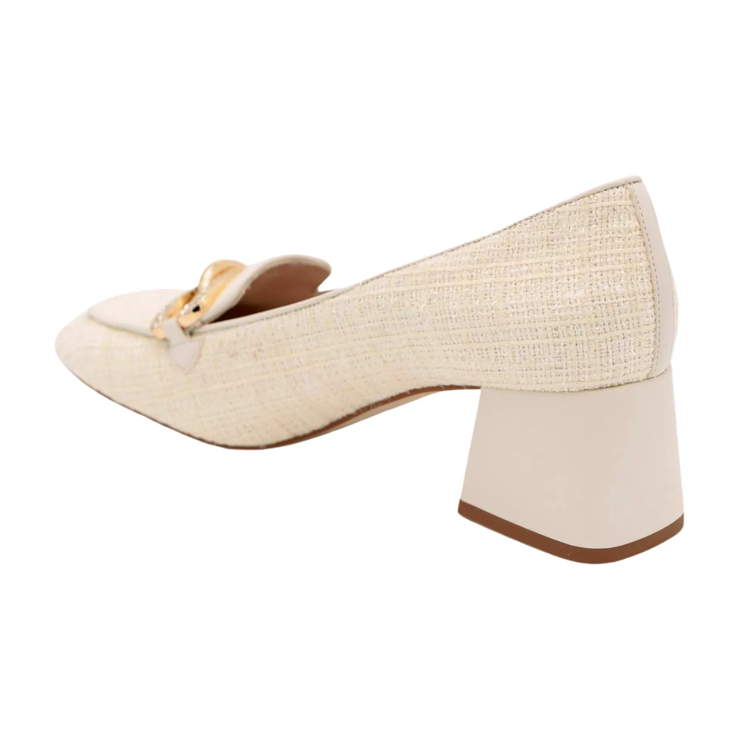 MARIAN Cream Boucle  Print Heeled Loafer 7901