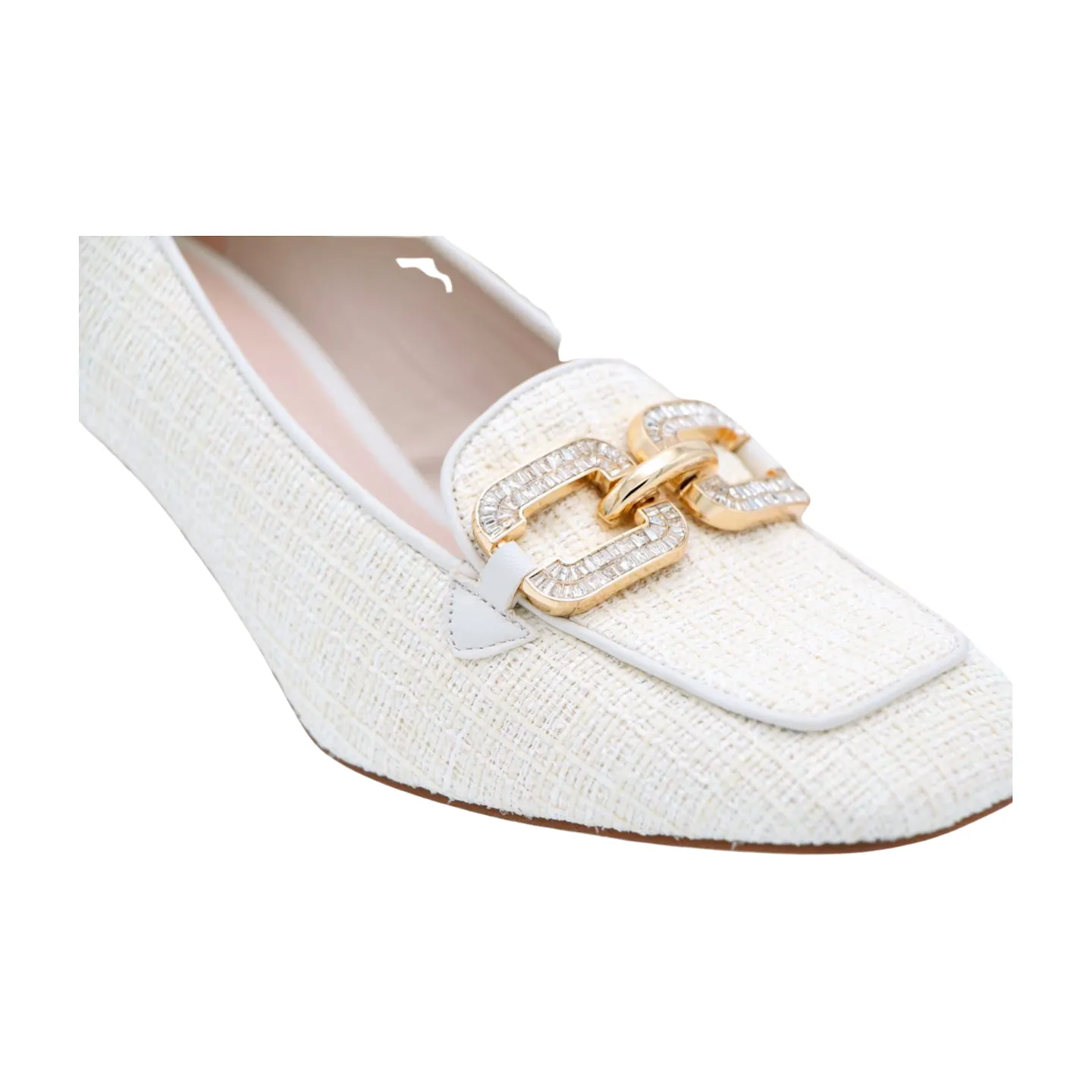 MARIAN Cream Boucle  Print Heeled Loafer 7901