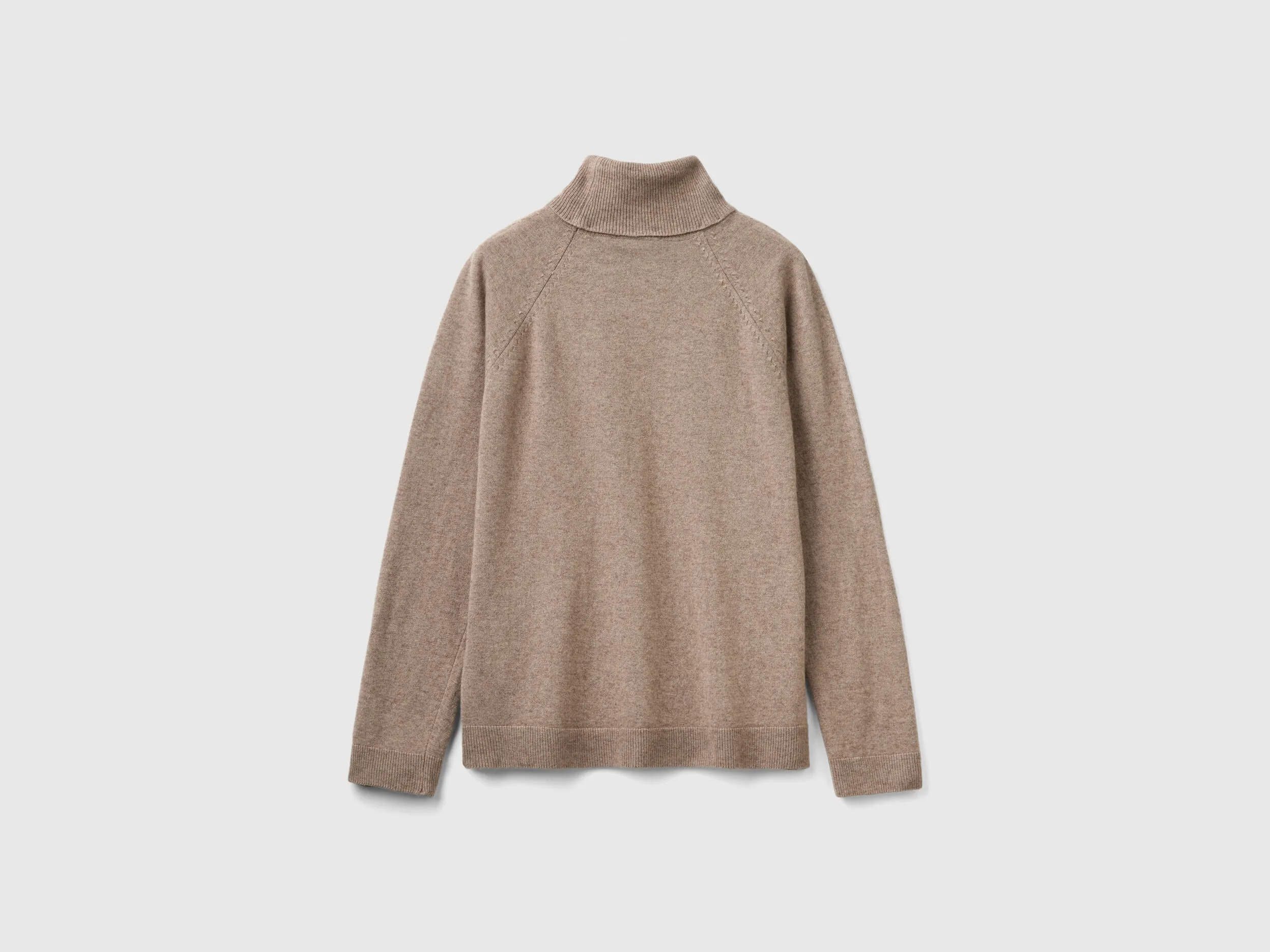 Marl brown turtleneck in wool and cashmere blend - Brown | Benetton