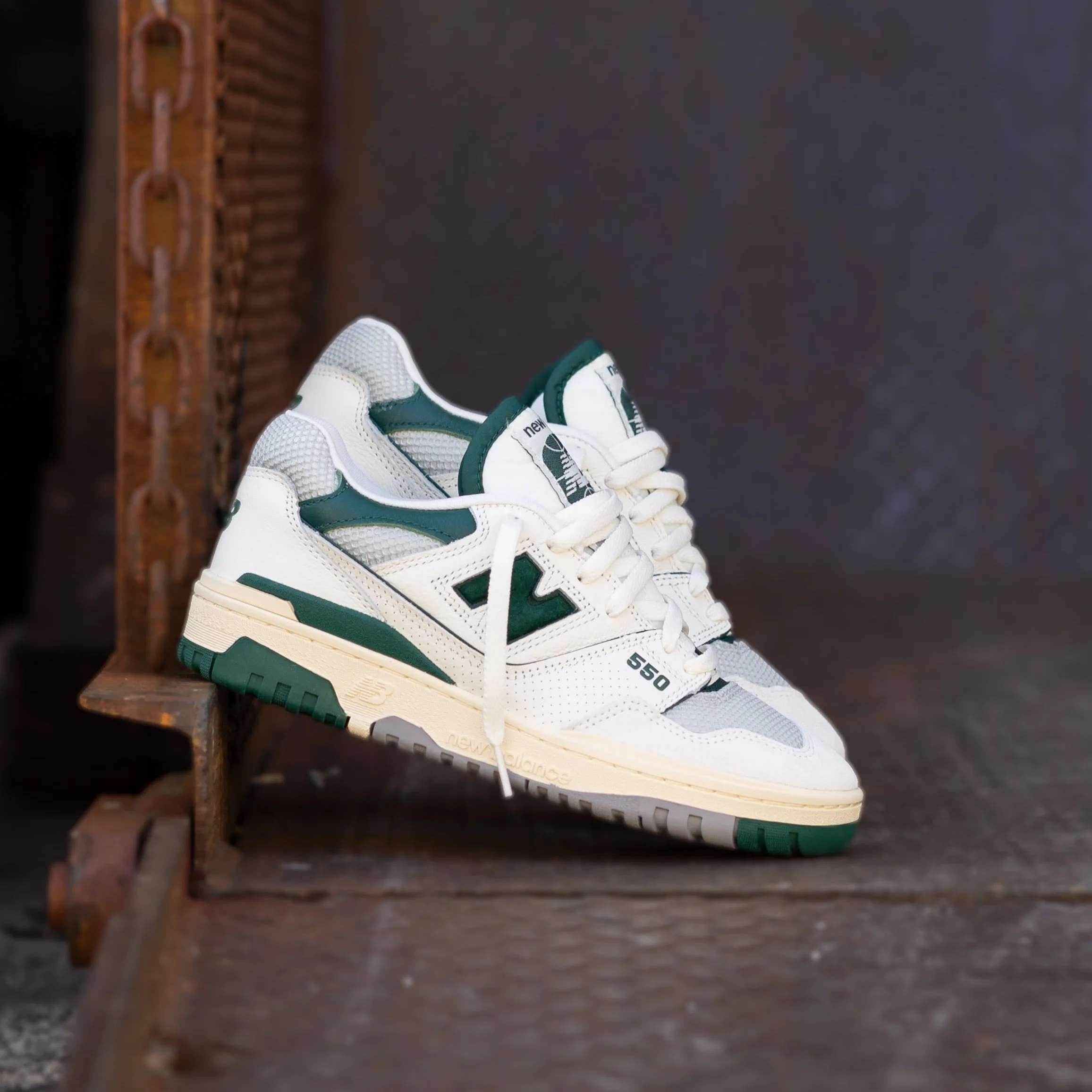 Mens New Balance 550 (White/Green) - BB550CPE