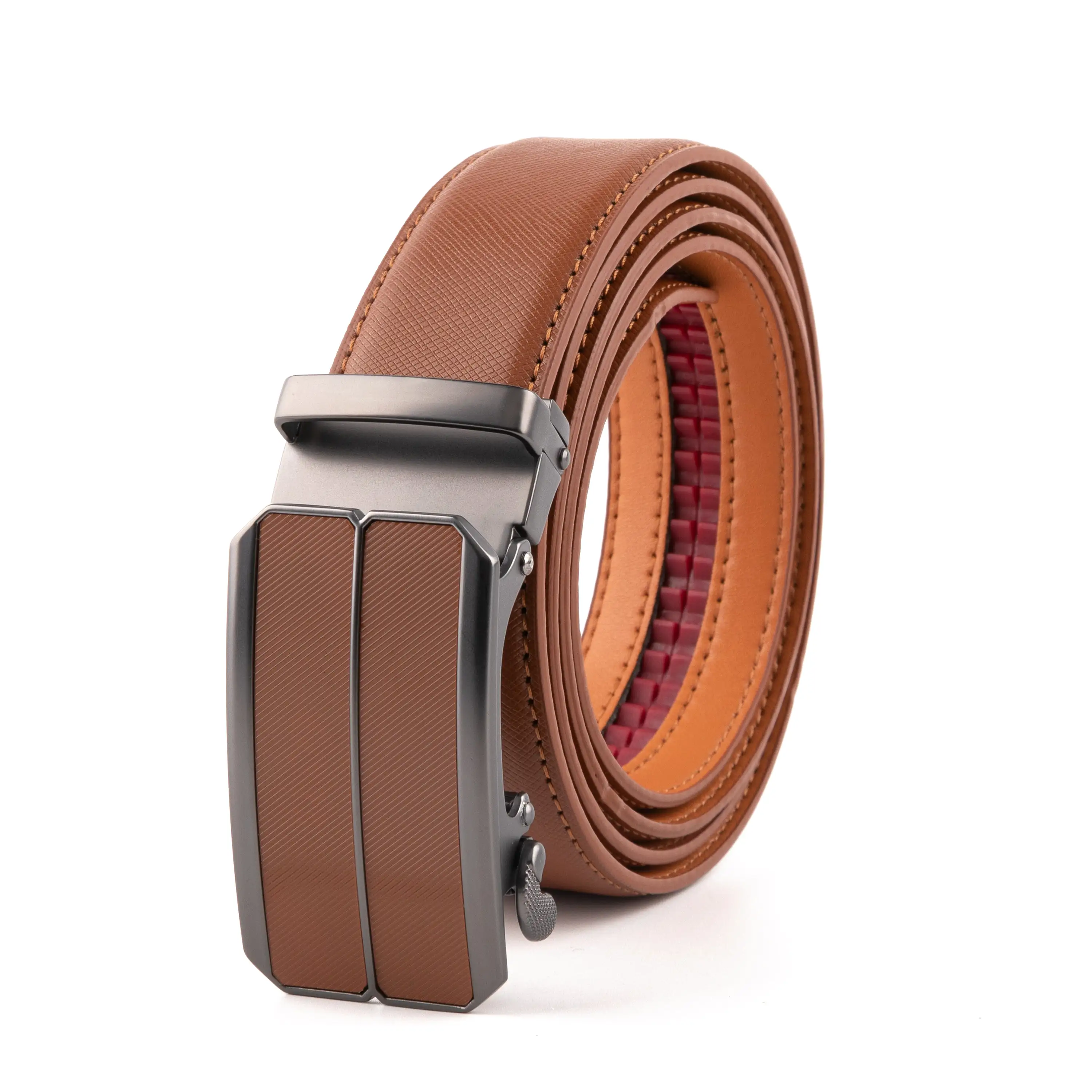 Men's Ratchet Dress Belt with Click Sliding Buckle