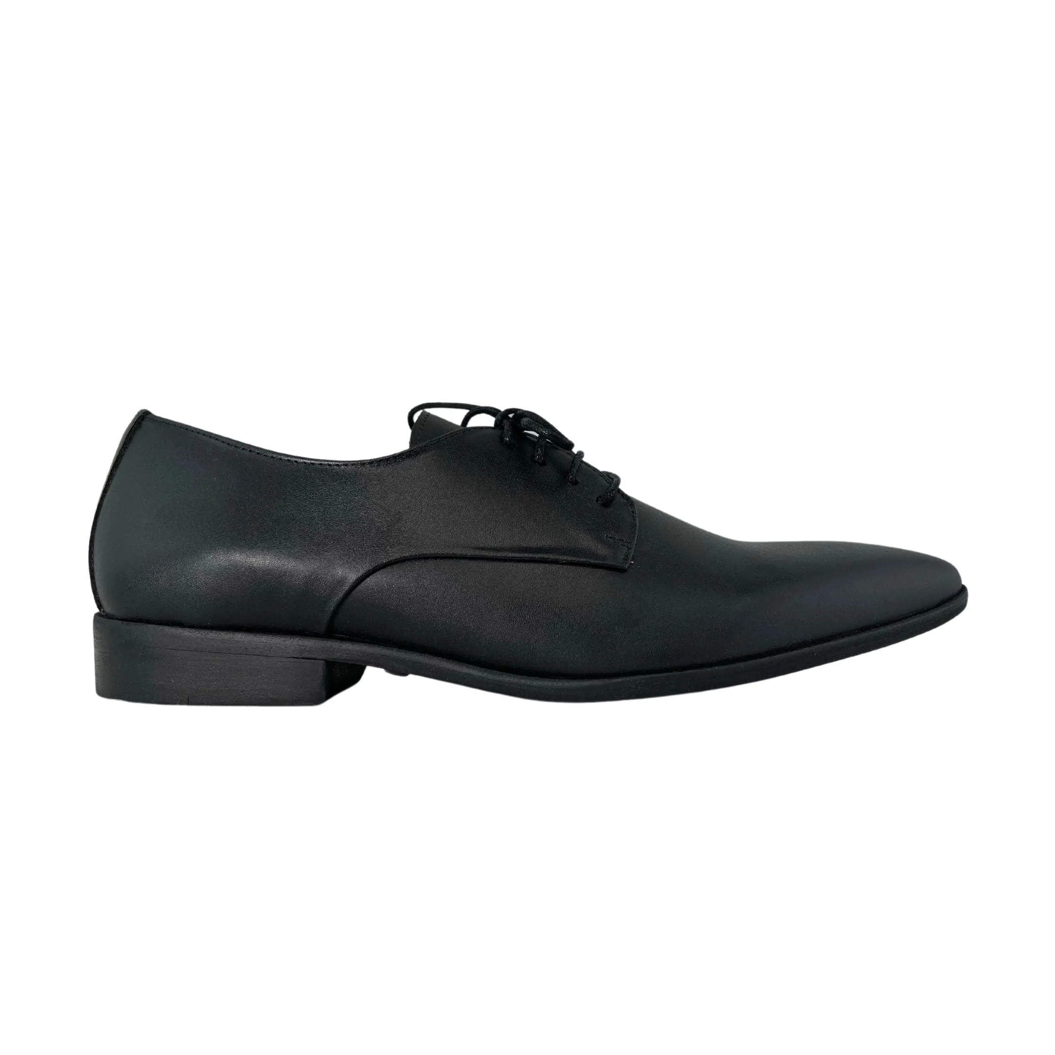 'Nero' Men's Vegan Derby Shoe by Zette Shoes - Matte Black