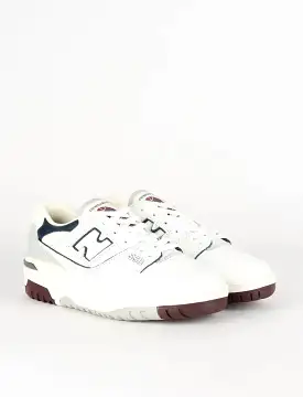 New Balance 550 Trainers White / Natural Indigo / Burgundy