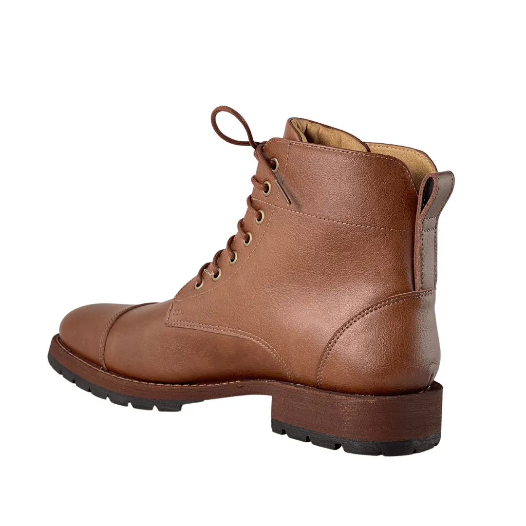 'New Crusoe' men's vegan boot by Zette Shoes - cognac