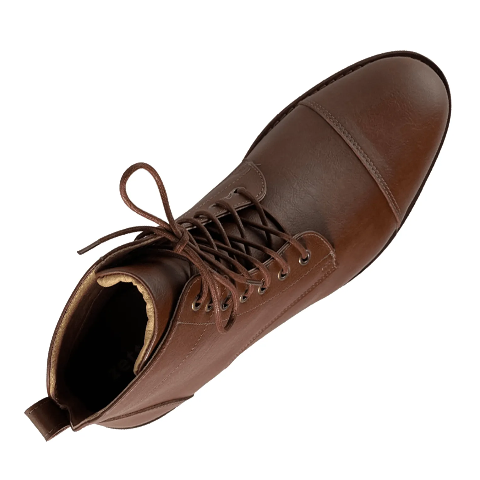 'New Crusoe' men's vegan boot by Zette Shoes - cognac