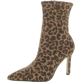 New York & Company Womens Animal Print Pointed Toe Ankle Boots