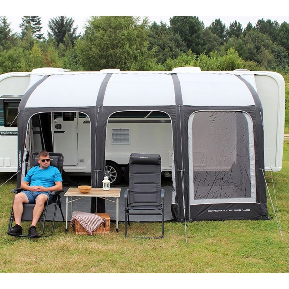 Outdoor Revolution Sportlite Air 400 Inflatable Caravan Awning ORCA1010 + Free Carpet (2024)