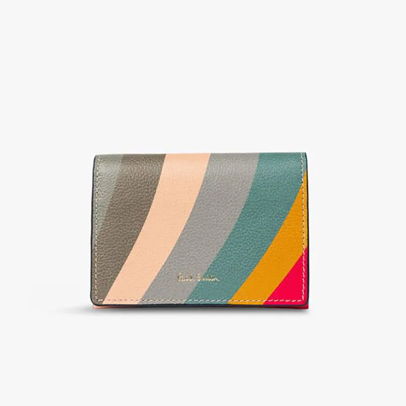 Paul Smith - Women's Swirl Print Leather Card Holder/Wallet