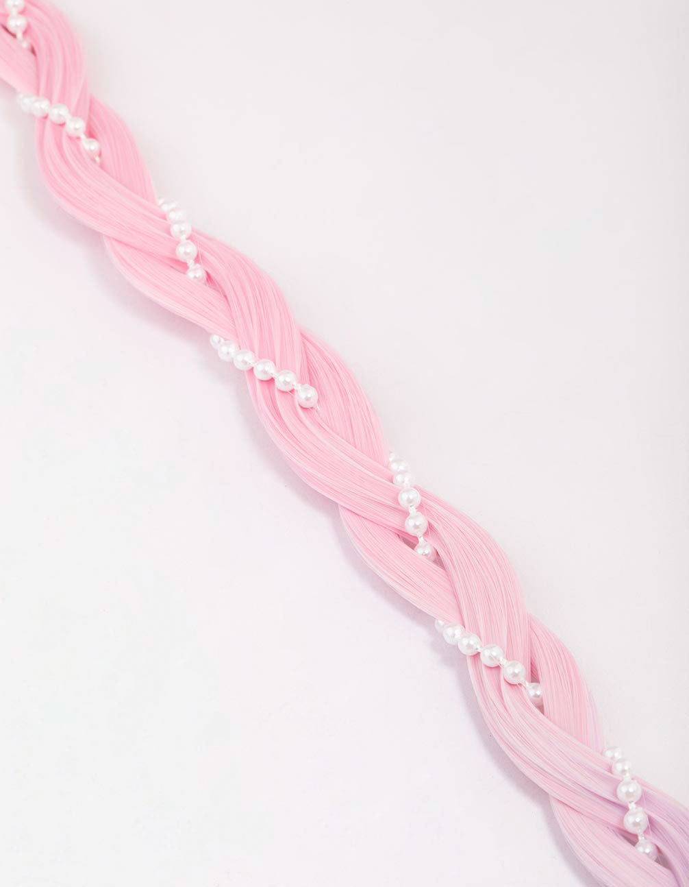 Pink & Purple Ombre Faux Hair Pearl Braided Hair Elastic