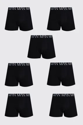 Plus Size 7 Pack Man Repeat Mid Length Trunks | boohooMAN UK