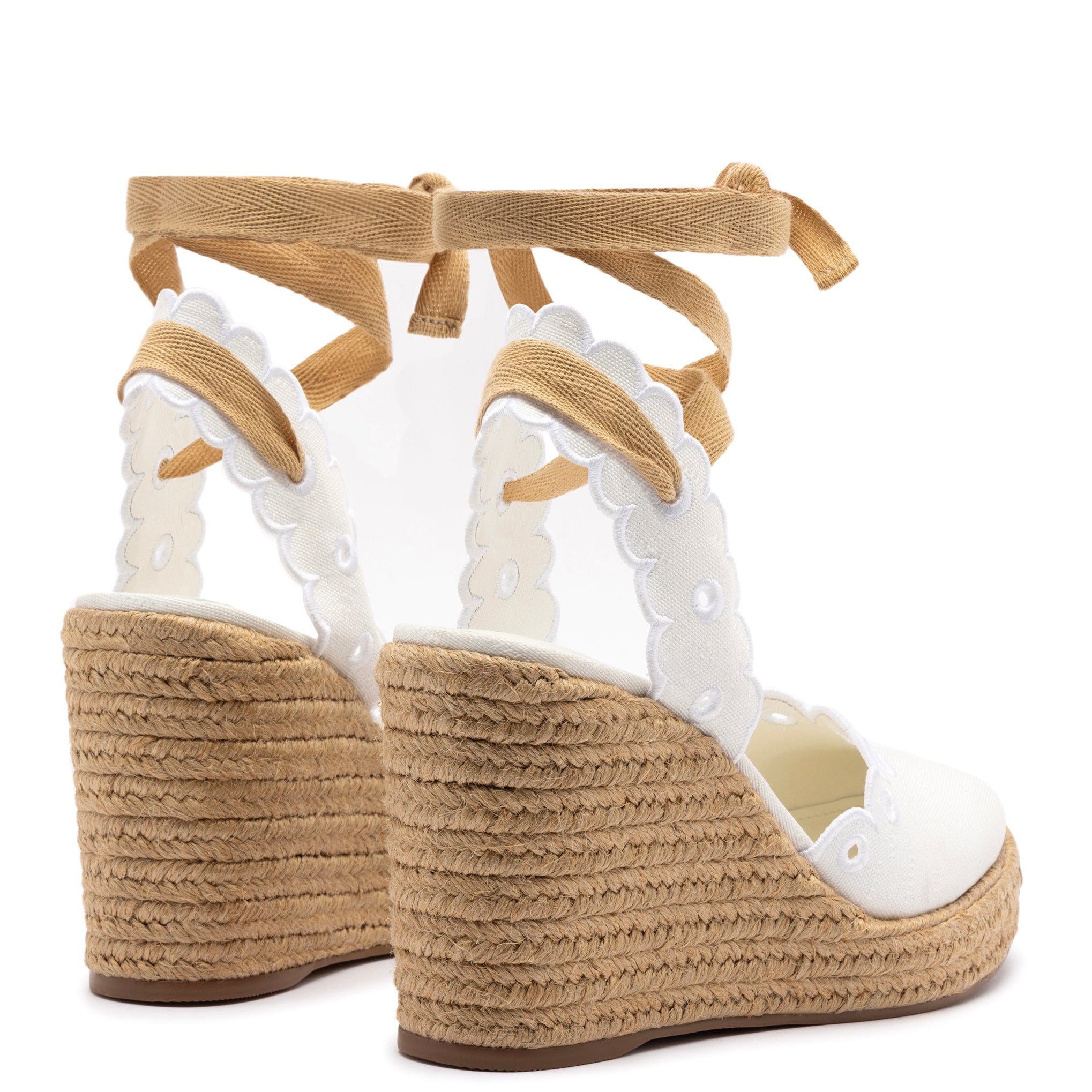 Poppy Espadrille In White Fabric