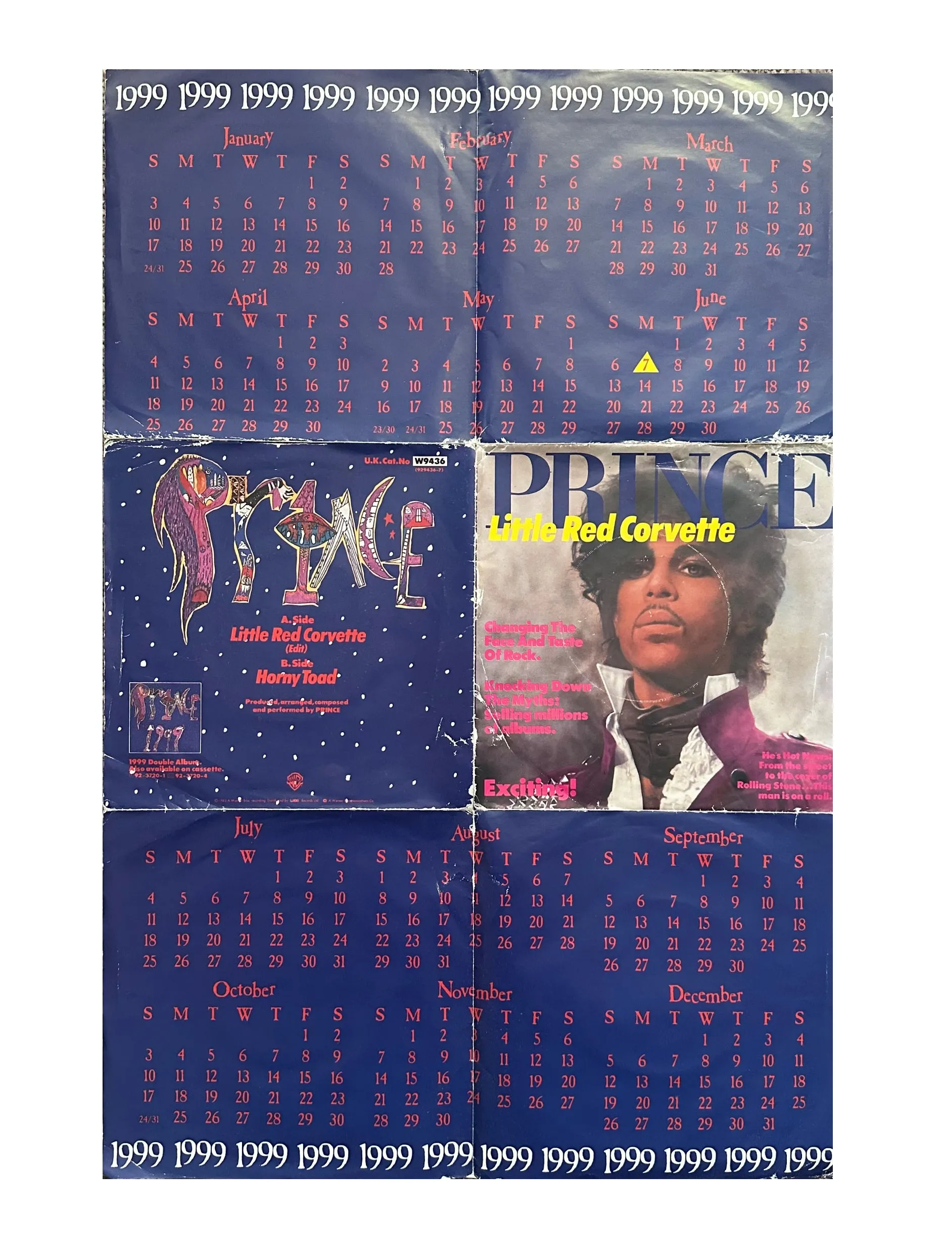 Prince – Little Red Corvette Horny Toad 7 Vinyl Single Poster Sleeve UK Preloved: 1983