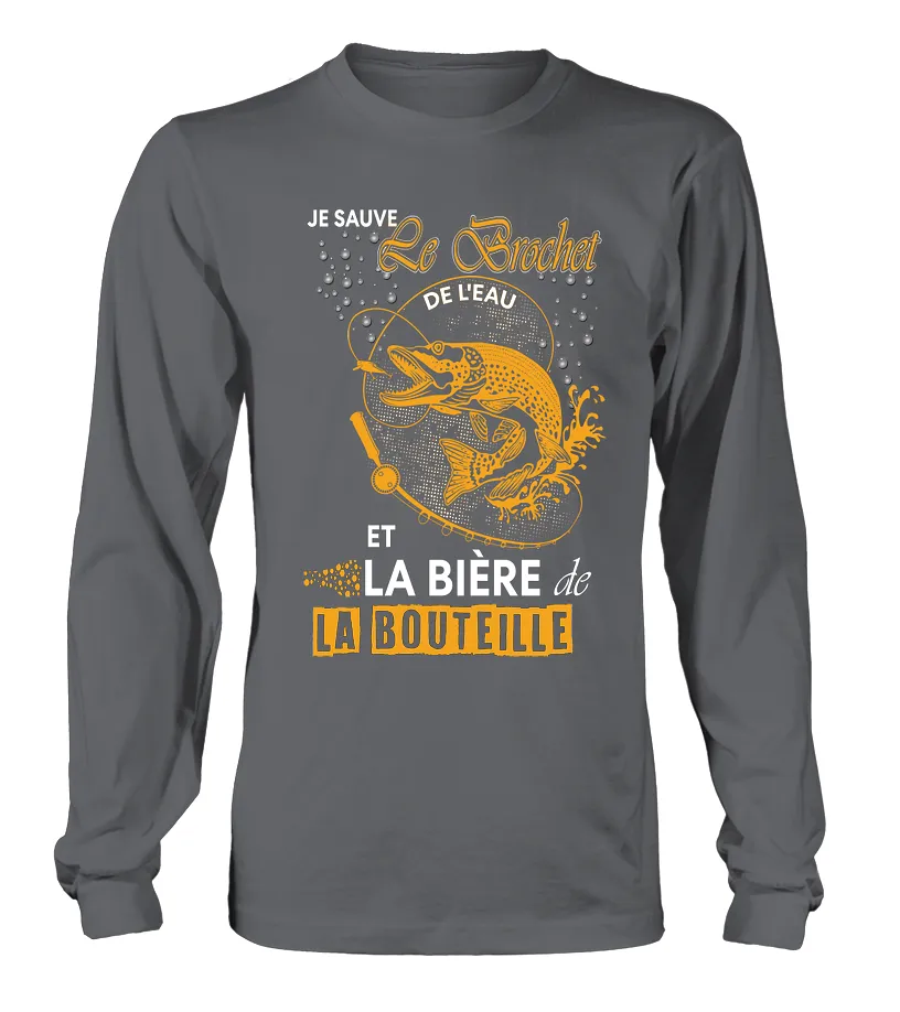 Pêche Du Brochet Au Leurre Souple, Bière, Cadeau Humour Pêcheur, Je Sauve Le Brochet De l'Eau - VEPEBR021