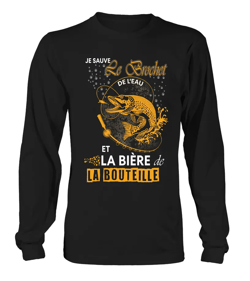 Pêche Du Brochet Au Leurre Souple, Bière, Cadeau Humour Pêcheur, Je Sauve Le Brochet De l'Eau - VEPEBR021