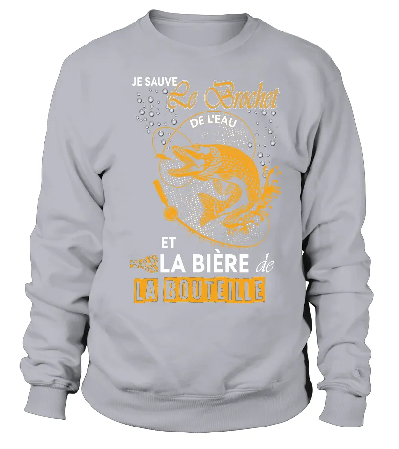 Pêche Du Brochet Au Leurre Souple, Bière, Cadeau Humour Pêcheur, Je Sauve Le Brochet De l'Eau - VEPEBR021