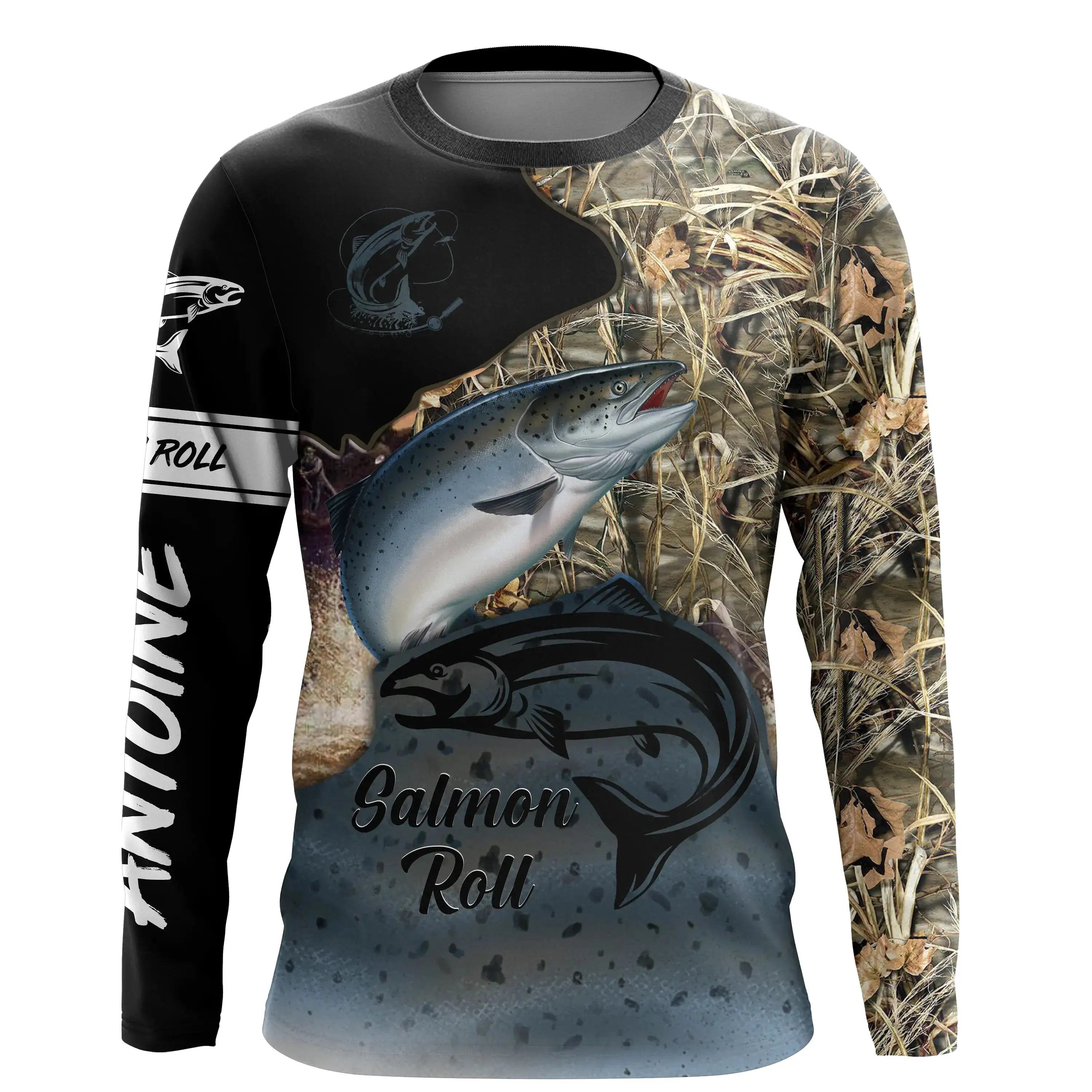 Pêche du Saumon, Cadeau Personnalisé Pêcheur, T-shirt All-Over Anti-UV, Camouflage - CTS30062231