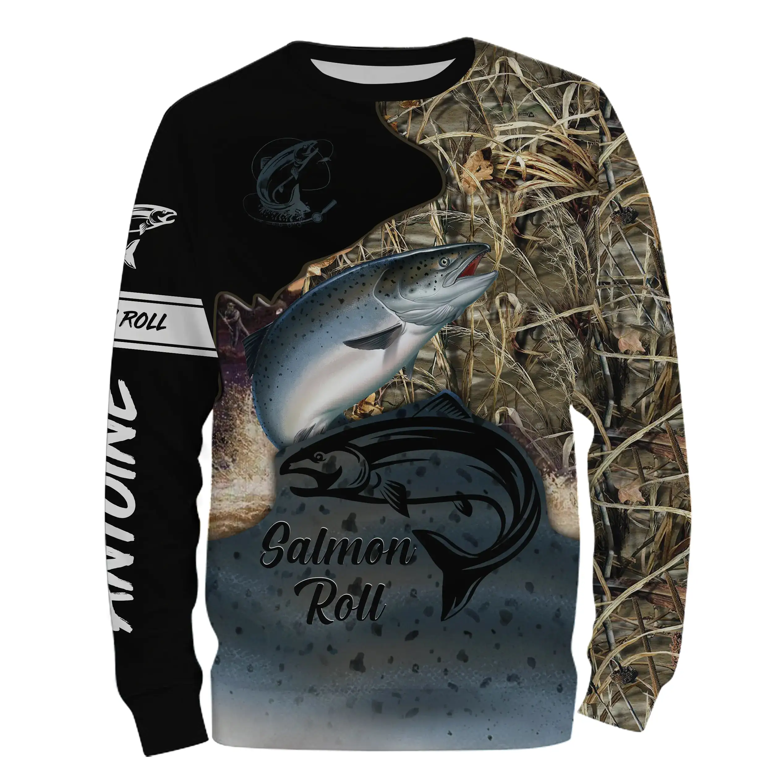 Pêche du Saumon, Cadeau Personnalisé Pêcheur, T-shirt All-Over Anti-UV, Camouflage - CTS30062231