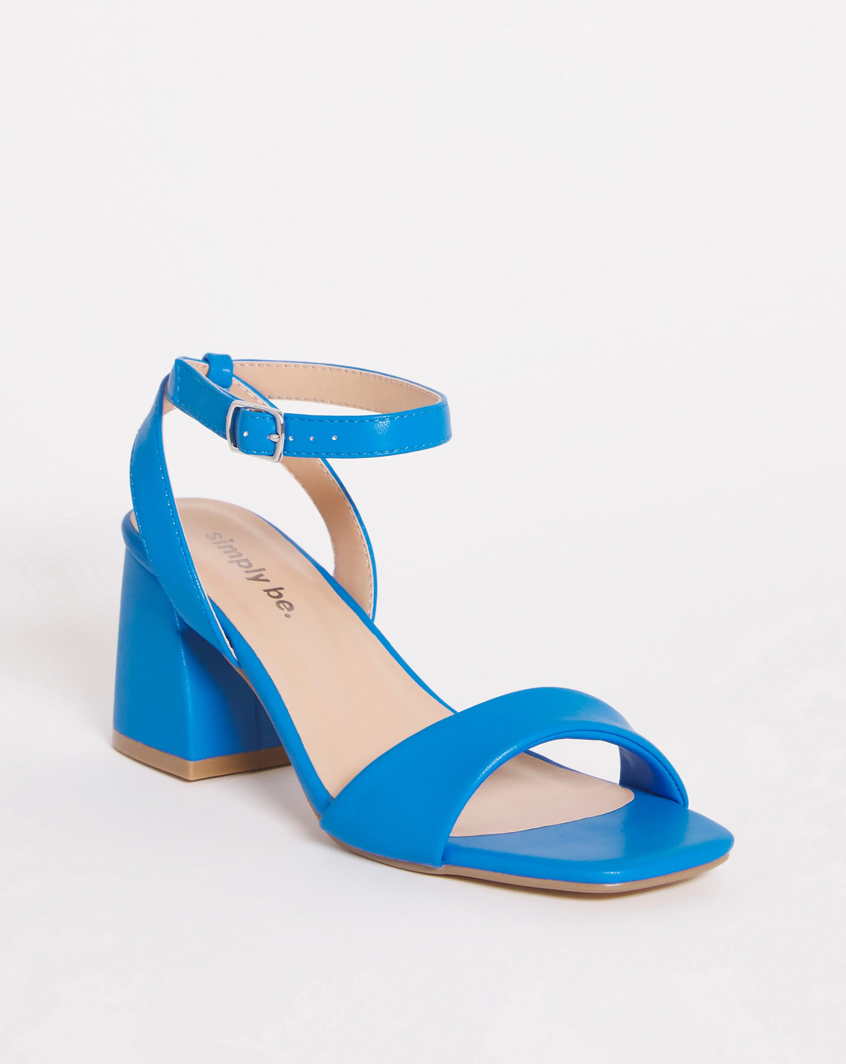 Rimini Barely There Block Heeled Sandals Ex Wide Fit | Simply Be