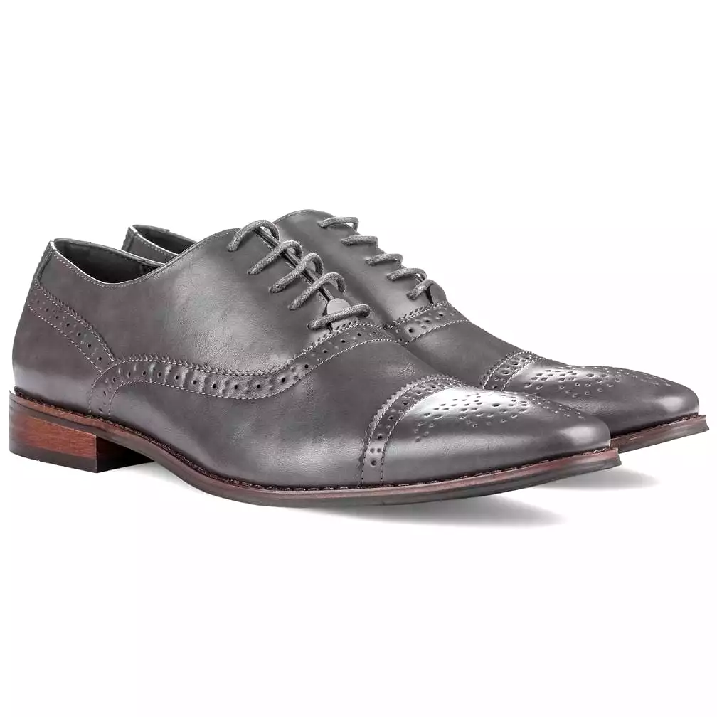 Signature Men's Brogue Cap Toe Dress Shoes