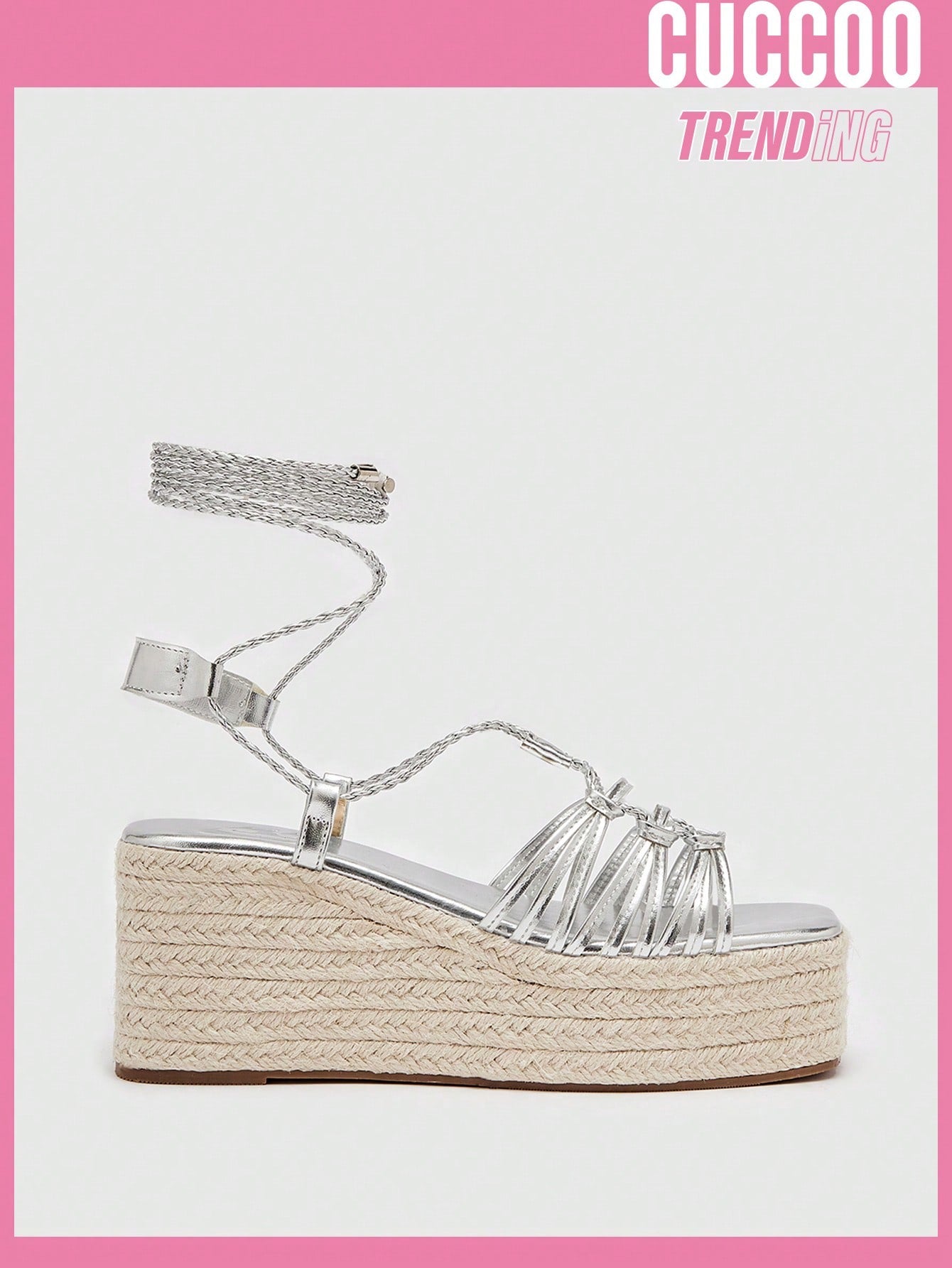 Silver Beach Wedge Heel Fashion Sandals