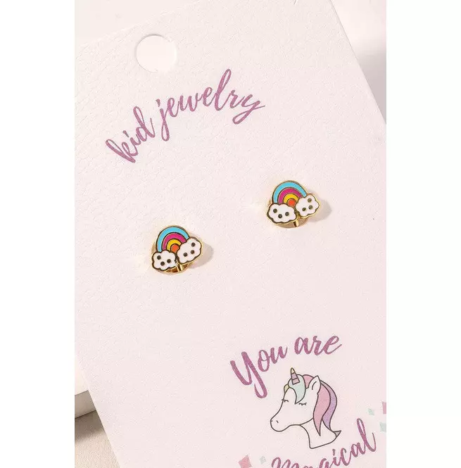 Style Rainbow Clip on Earrings for Kids