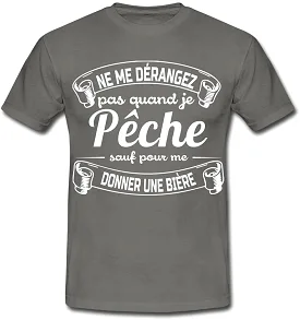 T Shirt Pêche, Cadeau Humour Pêcheur, Ne Me Dérangez Pas Quand Je Pêche - VEPENP011