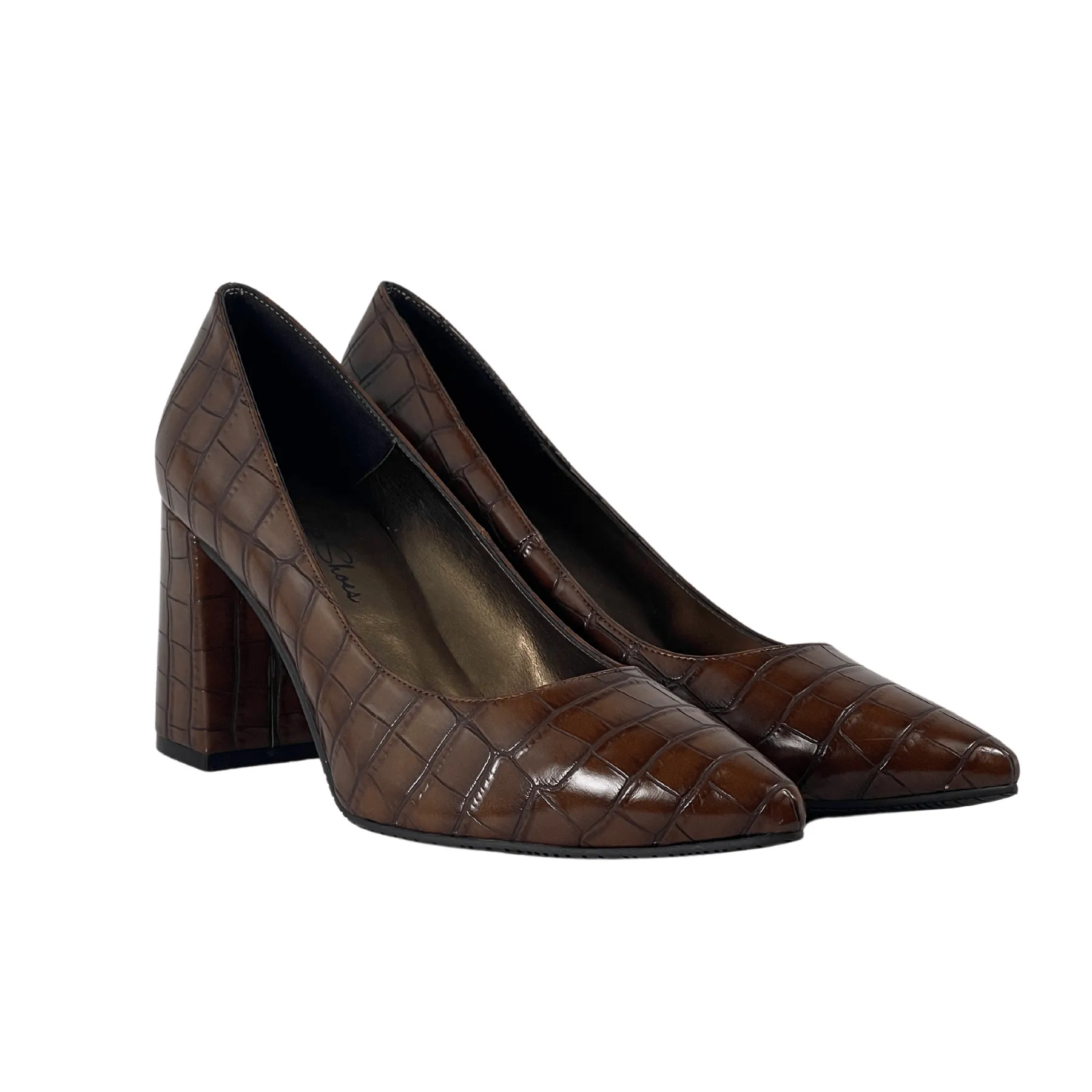 'Tanya 2'  vegan high heel by Zette Shoes - brown croc