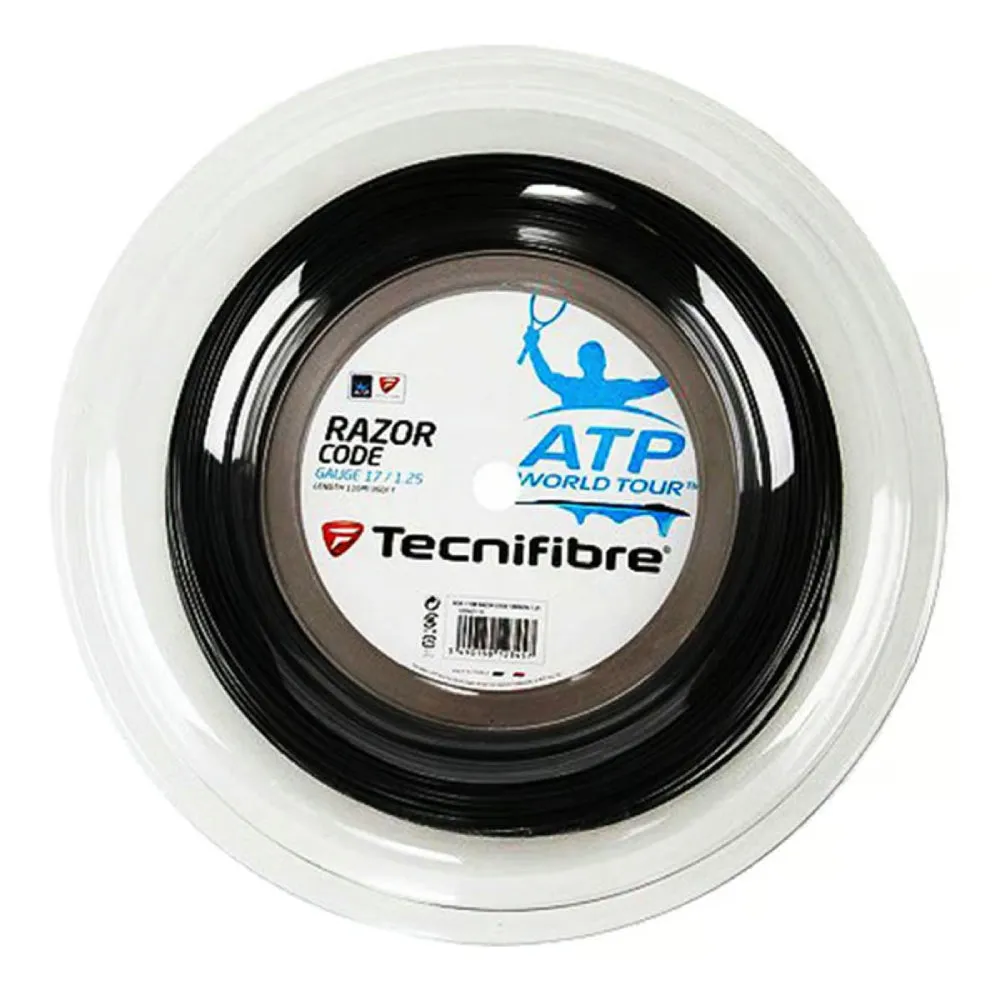 TECNIFIBRE ATP Razorcode 200M Tennis String Reel (Black)