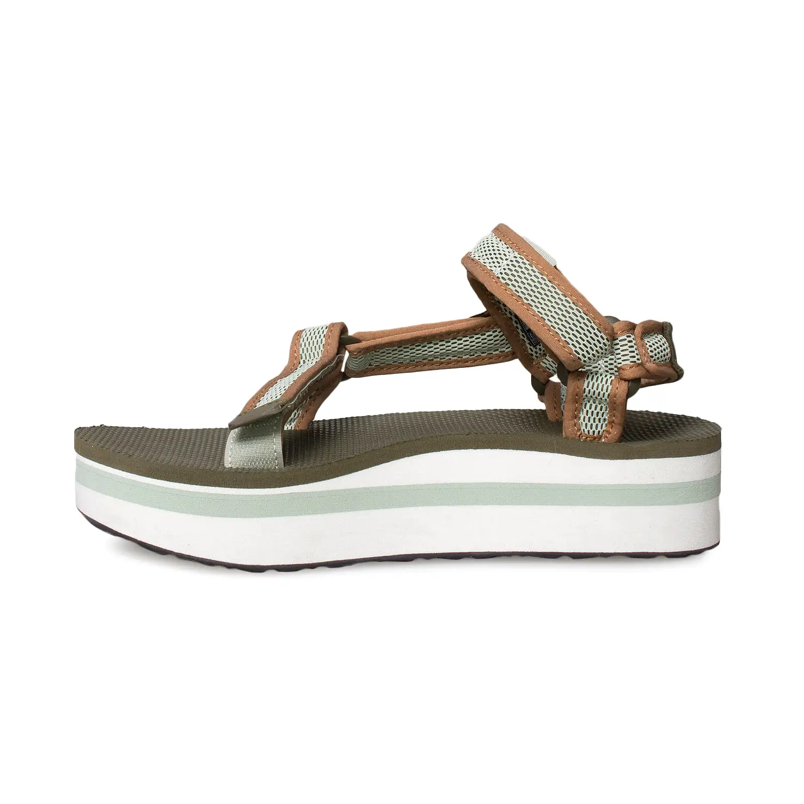 Teva Flatform Universal Mesh Print Dark Olive Sea Foam Sandals - Women's