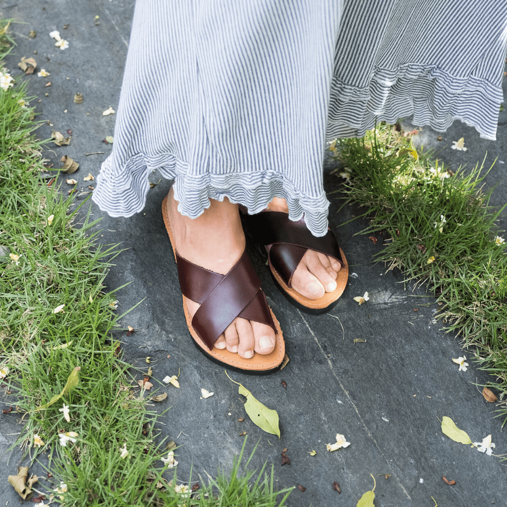 The Constanza Leather Slide Sandal