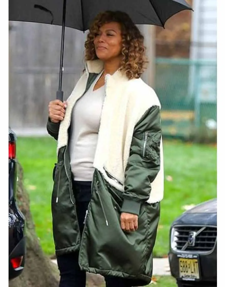 The Equalizer 2021 Queen Latifah Green & White Coat | Ujackets.com