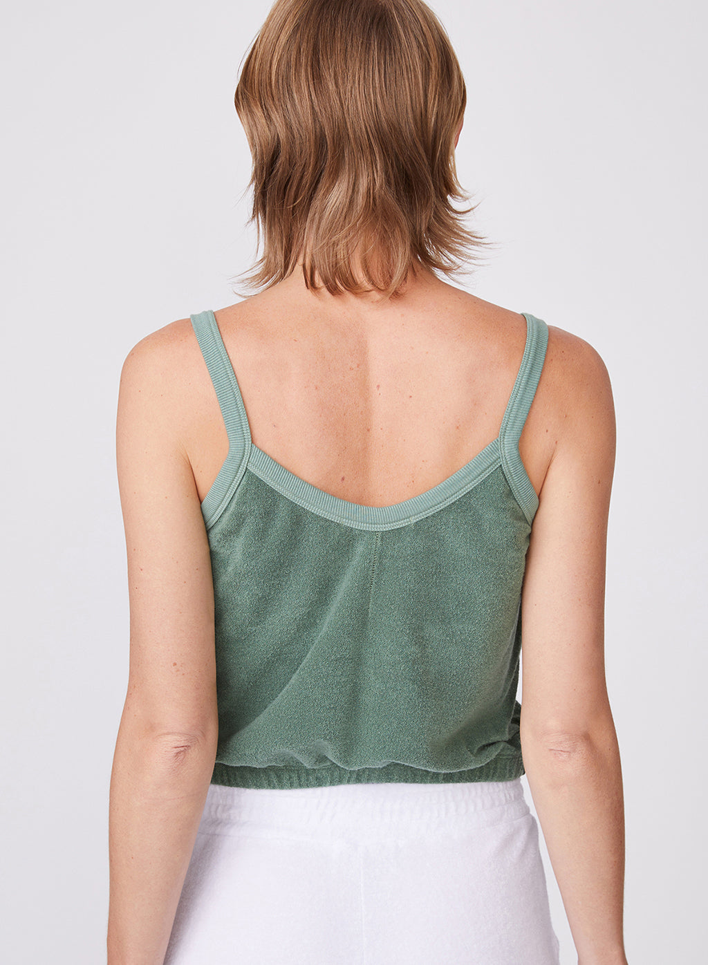 Towel Terry Elastic Waist Cami in Vine