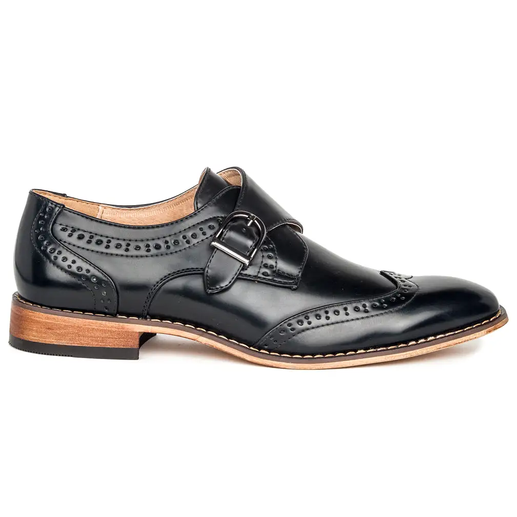 UV Signature Men's Monk Strap Wing-Tip Dress Shoes