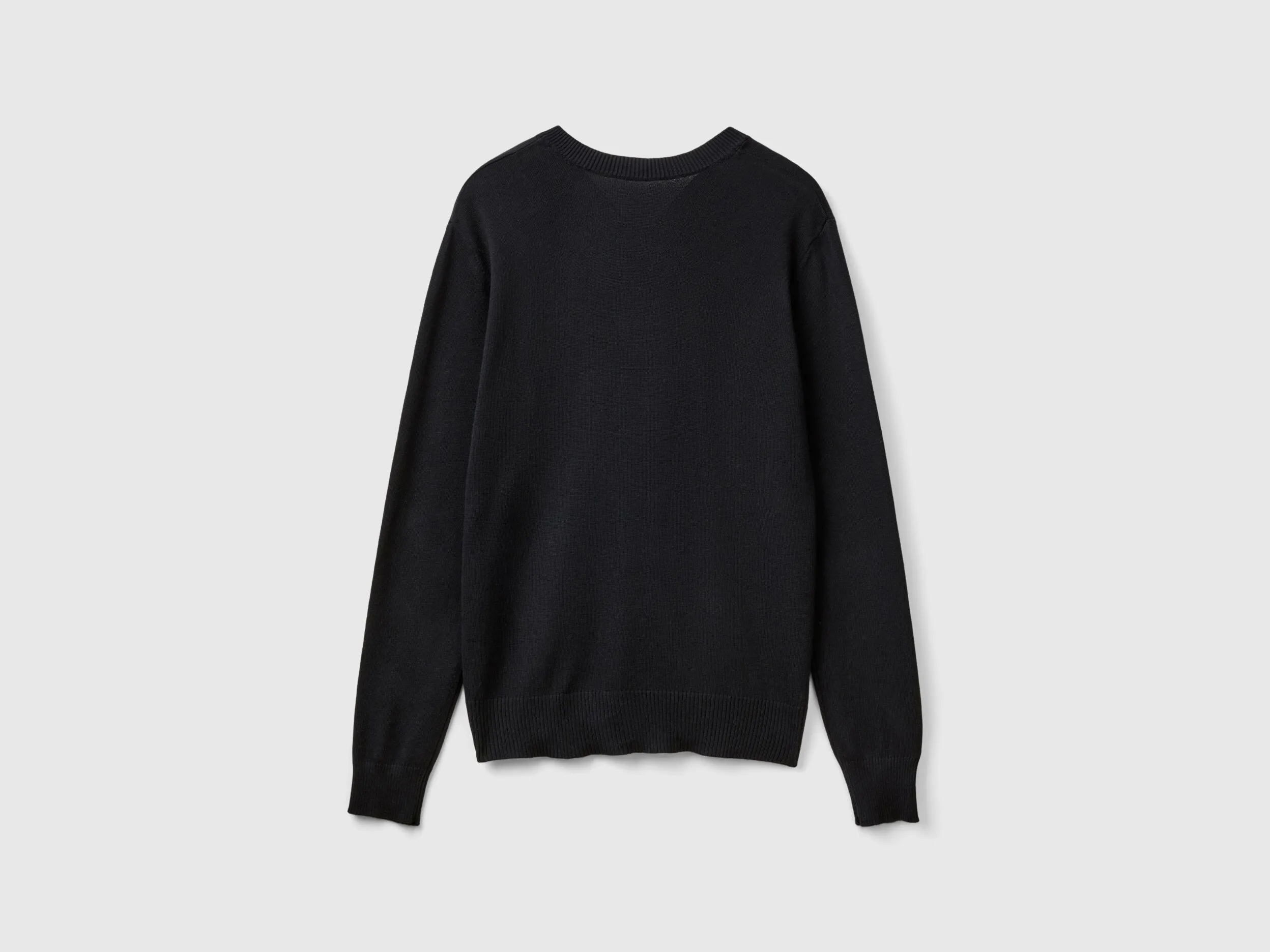 V-neck sweater in Modal® blend - Black | Benetton