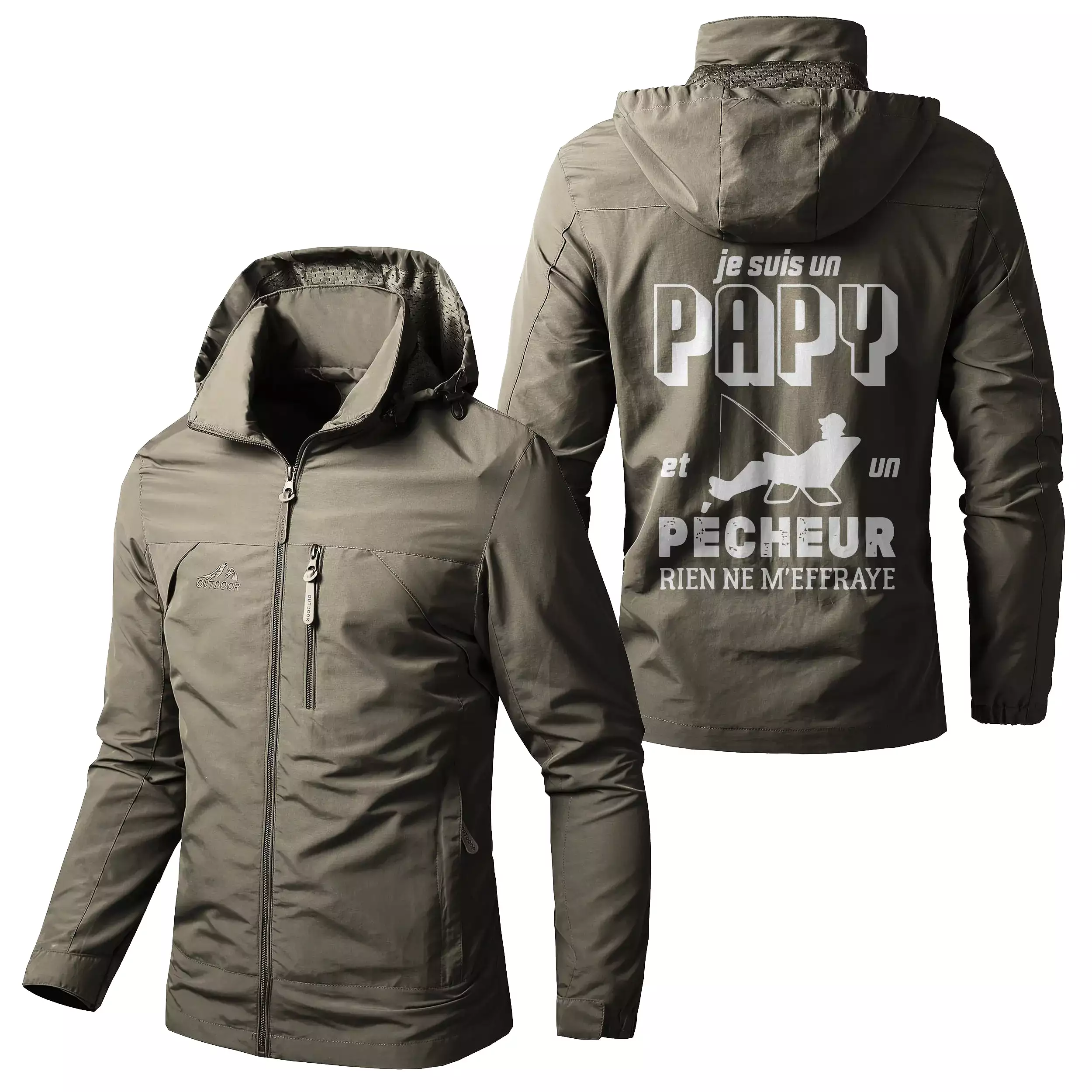 Veste Imperméable et Coupe-Vent - Je Suis Un Papy Pêcheur, Cadeau Drle Grand-père - CT05092349