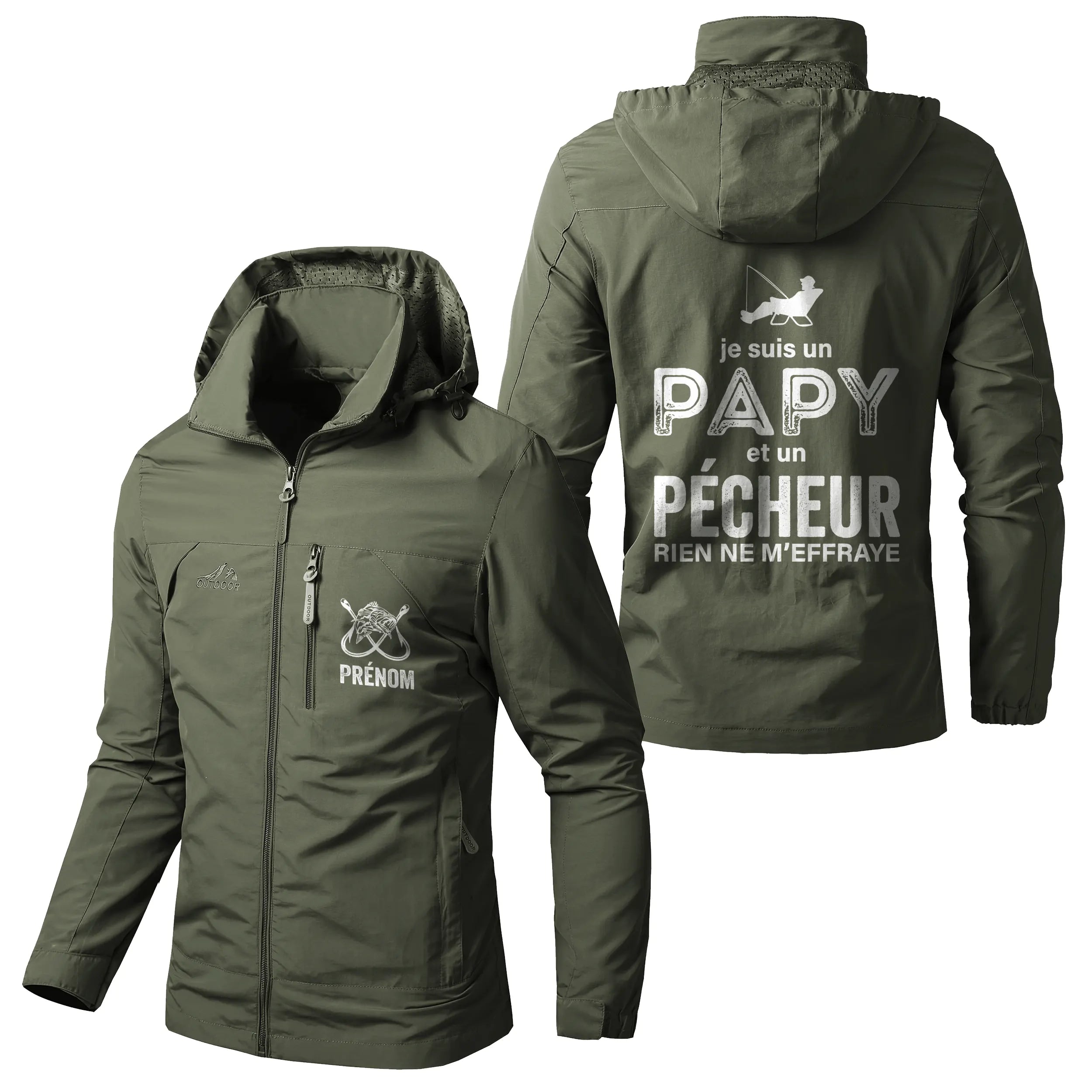 Veste Imperméable et Coupe-Vent - Je Suis Un Papy Pêcheur, Cadeau Humour Grand-père - CT05092351