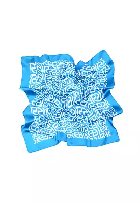 Wavy Monogram Print Square Smooth Scarf