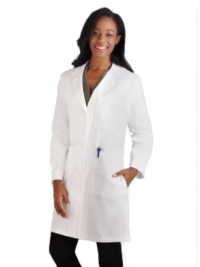 Wilford Meta Womens 38 inch Knotted Button Lab Coat 763M