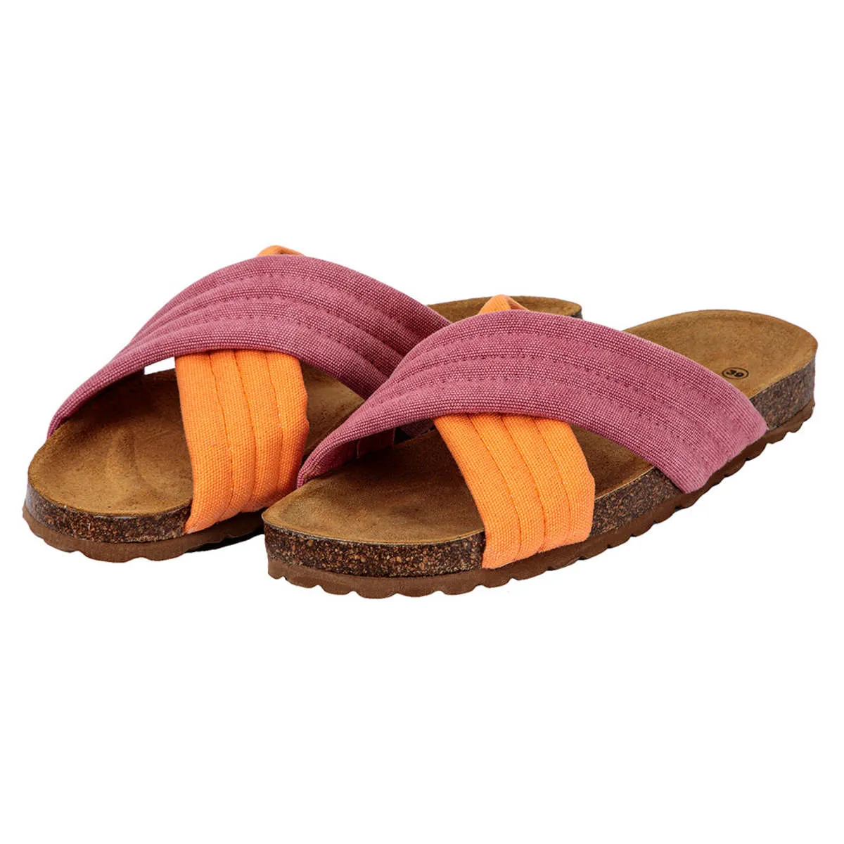 Woman Cross Over Sandals - Coral Pink