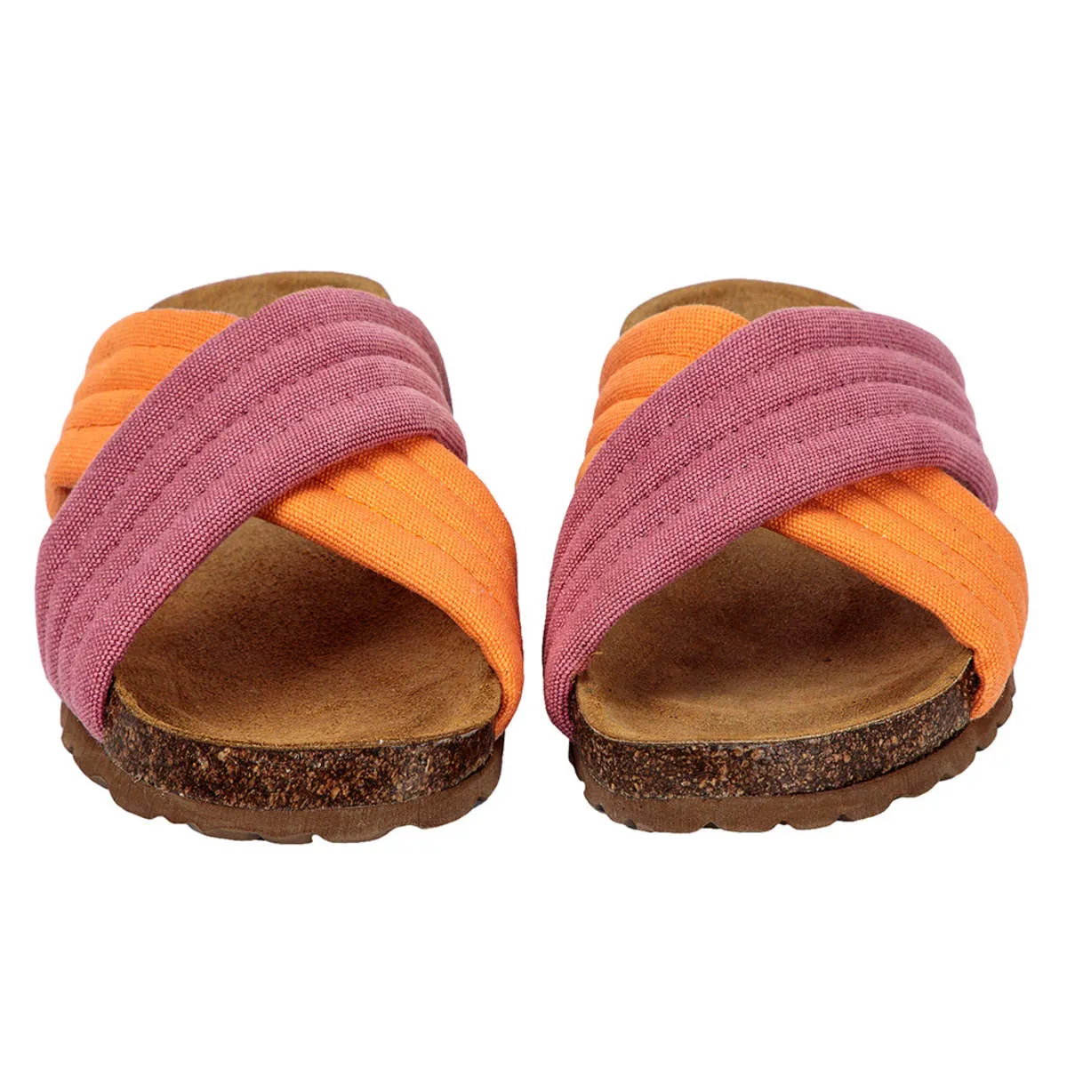 Woman Cross Over Sandals - Coral Pink