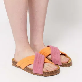 Woman Cross Over Sandals - Coral Pink