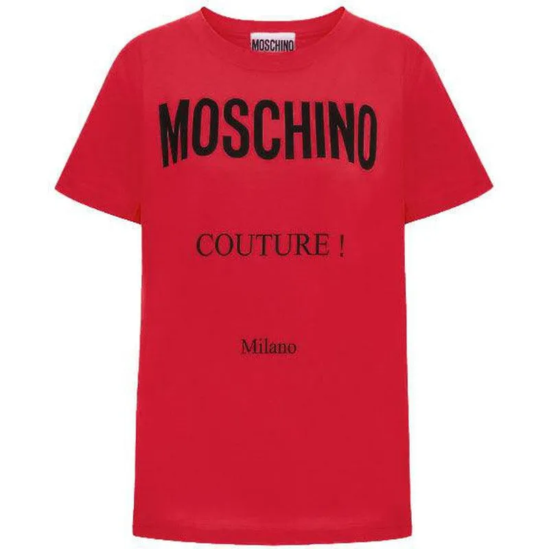 Women's Cotton T-shirt With Moschino Couture Print