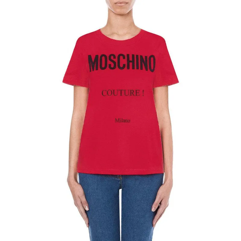 Women's Cotton T-shirt With Moschino Couture Print