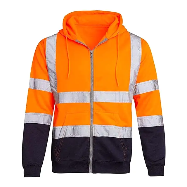 YSK HOODIE1: Men's Safety Reflective Zipper Sweatshirt